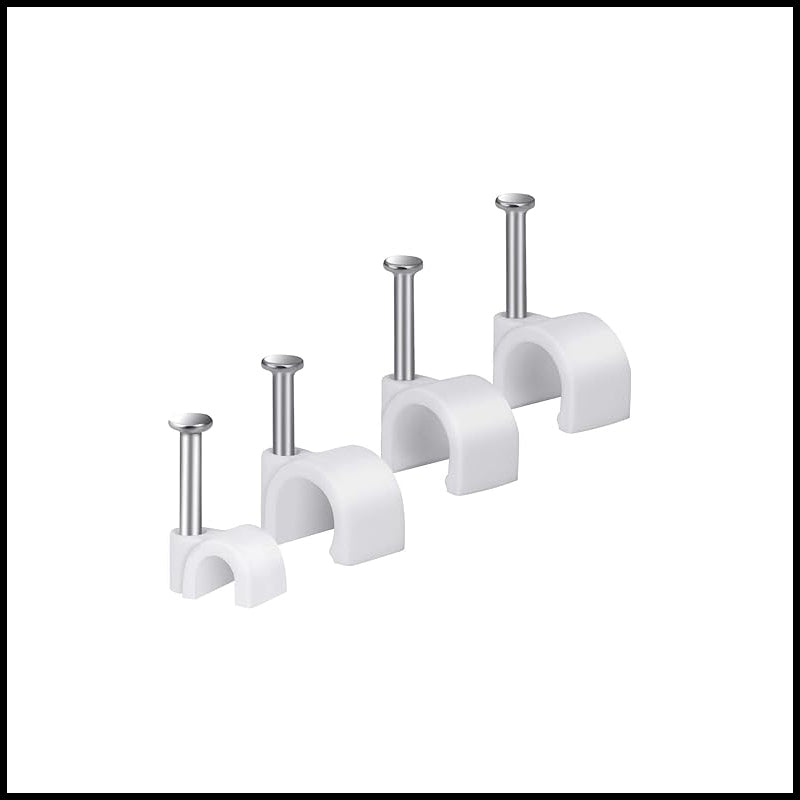 Wire Cable Clips with Nail - Cable Management Clips