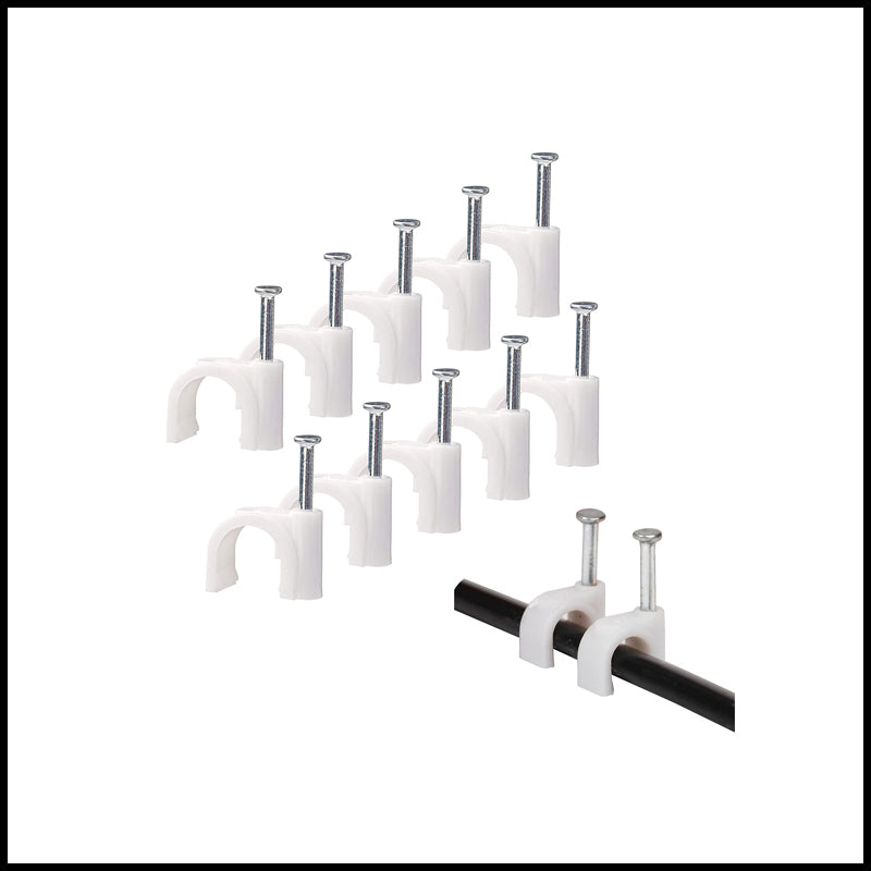 Wire Cable Clips with Nail - Cable Management Clips