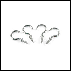 Rpi shop - Nickel Finish Steel Cup Hook Holder, Open Sheep Eye Ring Hook