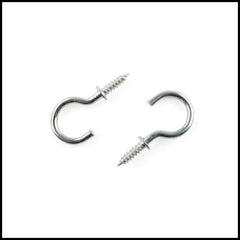 Rpi shop - Nickel Finish Steel Cup Hook Holder, Open Sheep Eye Ring Hook