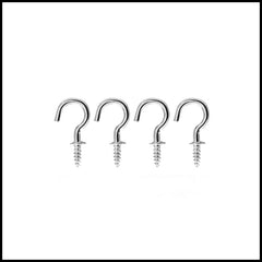 Rpi shop - Nickel Finish Steel Cup Hook Holder, Open Sheep Eye Ring Hook