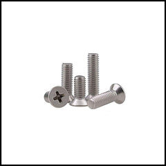 Rpi shop - M5 Phillips Drive Countersunk (CSK) Head Screws, Fully Thread, Nickel Finish, Machine Thread