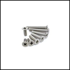 Rpi shop - M4 Phillips Drive Countersunk (CSK) Head Screws, Fully Thread, Nickel Finish, Machine Thread