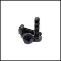 Rpi shop - M4 Phillip Drive Pan Head Screws, Fully Thread, Black Oxide Finish, Machine Thread