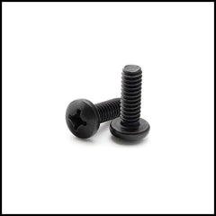 Rpi shop - M4 Phillip Drive Pan Head Screws, Fully Thread, Black Oxide Finish, Machine Thread