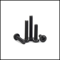 Rpi shop - M4 Phillip Drive Pan Head Screws, Fully Thread, Black Oxide Finish, Machine Thread