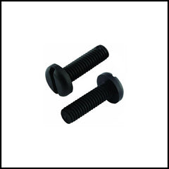 Rpi shop - M4 Slotted Drive Pan Head Screws, Slotted Drive, Fully Thread, Black Oxide Finish, Machine Thread