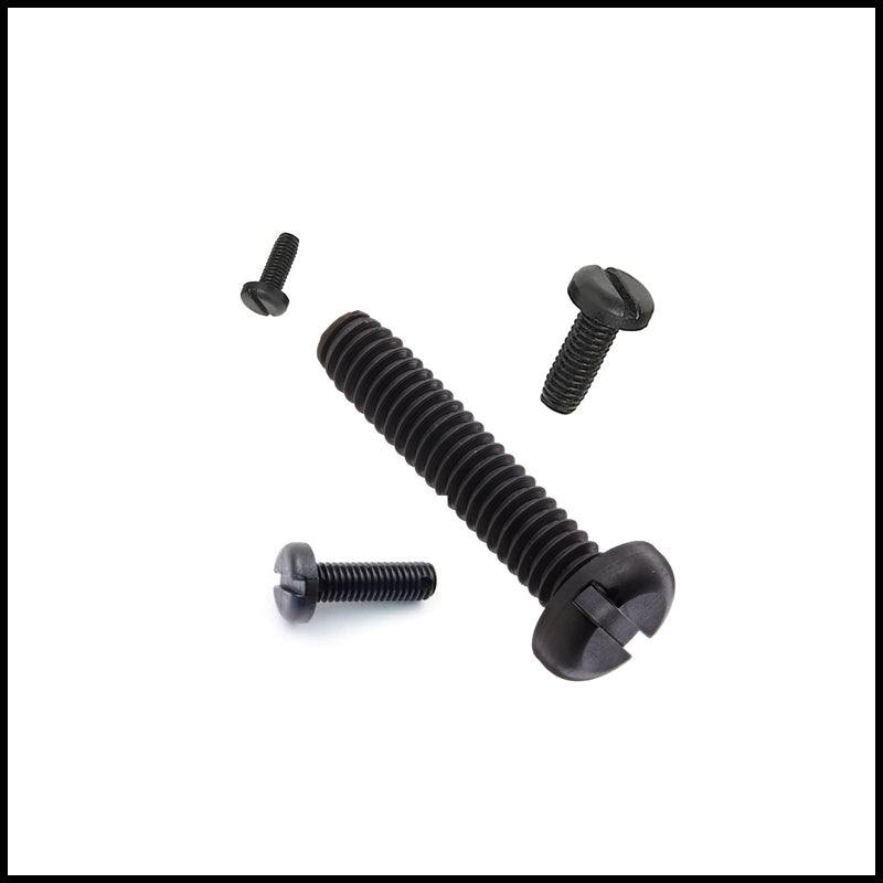 Rpi shop - M4 Slotted Drive Pan Head Screws, Slotted Drive, Fully Thread, Black Oxide Finish, Machine Thread