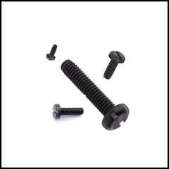 Rpi shop - M4 Slotted Drive Pan Head Screws, Slotted Drive, Fully Thread, Black Oxide Finish, Machine Thread
