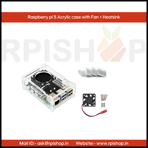 Rpi shop - Raspberry Pi 5 Acrylic Case With Cooling Fan and Heatsinks