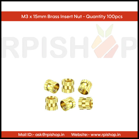 Rpi shop - Brass Knurled Nuts Threaded Heat Embedment Nut for Printing 3D Printer