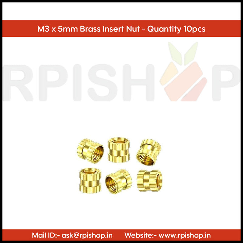 Rpi shop - Brass Knurled Nuts Threaded Heat Embedment Nut for Printing 3D Printer