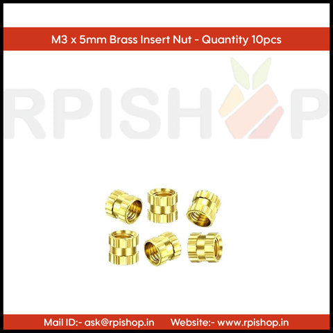 Rpi shop - Brass Knurled Nuts Threaded Heat Embedment Nut for Printing 3D Printer