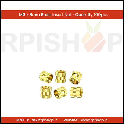 Rpi shop - Brass Knurled Nuts Threaded Heat Embedment Nut for Printing 3D Printer