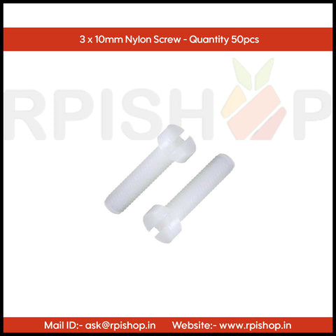 Rpi shop - Nylon Machine Screw, Pan Slotted Drive, Fully Thread, Machine Thread