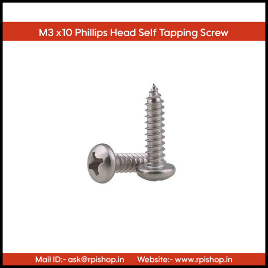 Rpi shop - M3x10 Phillips Head Self Tapping Screw