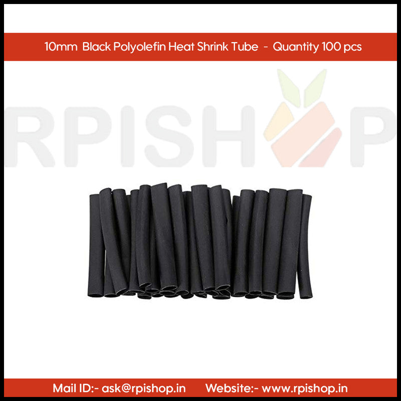 Rpi shop - 10mm Polyolefin Heat Shrink Tube, Insulated Wire Cable Sleeve 45mm(1.75'' Inch) Machine Cut Pieces