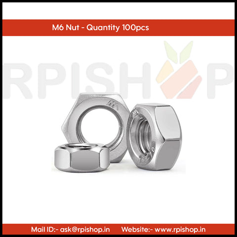 Rpi shop - Hex Nut, Nickle Coated