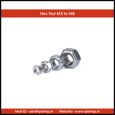 Rpi shop - Hex Nut, Nickle Coated