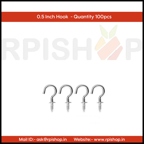 Rpi shop - Nickel Finish Steel Cup Hook Holder, Open Sheep Eye Ring Hook