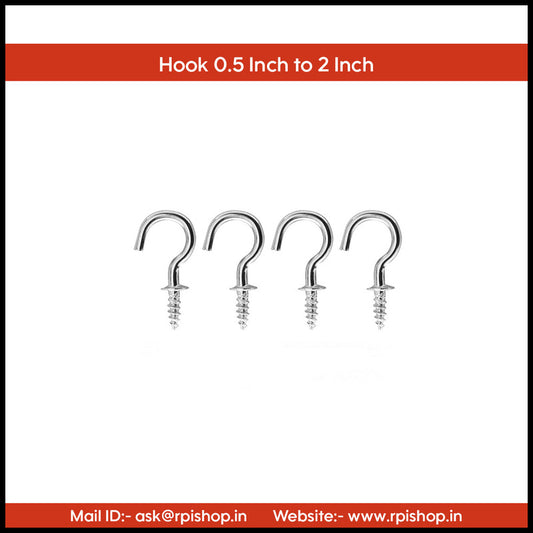 Rpi shop - Nickel Finish Steel Cup Hook Holder, Open Sheep Eye Ring Hook