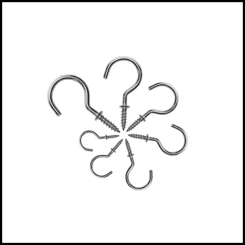 Rpi shop - Nickel Finish Steel Cup Hook Holder, Open Sheep Eye Ring Hook
