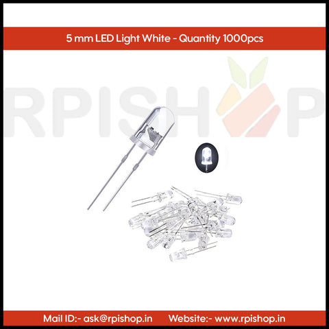 Rpi shop - 5mm LED (Light Emitting Diode) for DIY Project Works, Repairs, controller board Etc