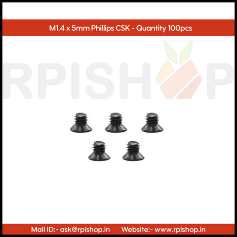 Rpi shop - Phillips Drive Countersunk (CSK) Head Screws, Micro Screws, Fully Thread, Black Oxide Finish, Machine Thread