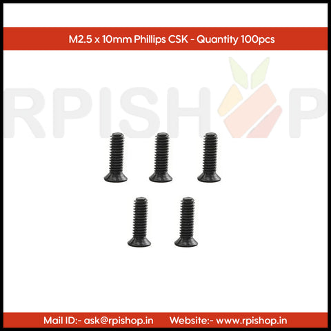 Rpi shop - Phillips Drive Countersunk (CSK) Head Screws, Micro Screws, Fully Thread, Black Oxide Finish, Machine Thread