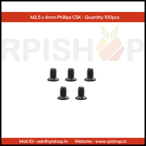 Rpi shop - Phillips Drive Countersunk (CSK) Head Screws, Micro Screws, Fully Thread, Black Oxide Finish, Machine Thread