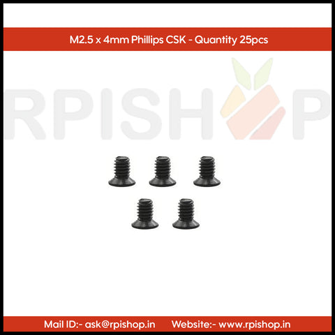 Rpi shop - Phillips Drive Countersunk (CSK) Head Screws, Micro Screws, Fully Thread, Black Oxide Finish, Machine Thread