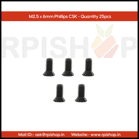 Rpi shop - Phillips Drive Countersunk (CSK) Head Screws, Micro Screws, Fully Thread, Black Oxide Finish, Machine Thread