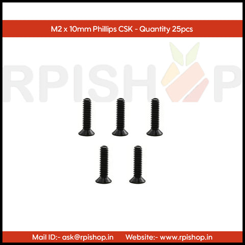 Rpi shop - Phillips Drive Countersunk (CSK) Head Screws, Micro Screws, Fully Thread, Black Oxide Finish, Machine Thread