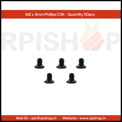 Rpi shop - Phillips Drive Countersunk (CSK) Head Screws, Micro Screws, Fully Thread, Black Oxide Finish, Machine Thread