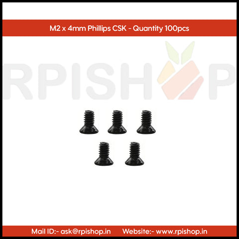 Rpi shop - Phillips Drive Countersunk (CSK) Head Screws, Micro Screws, Fully Thread, Black Oxide Finish, Machine Thread