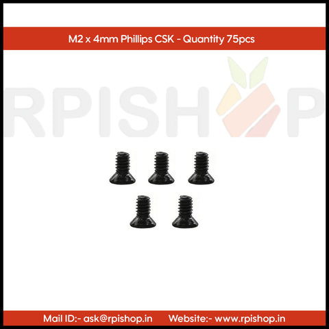 Rpi shop - Phillips Drive Countersunk (CSK) Head Screws, Micro Screws, Fully Thread, Black Oxide Finish, Machine Thread