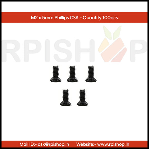 Rpi shop - Phillips Drive Countersunk (CSK) Head Screws, Micro Screws, Fully Thread, Black Oxide Finish, Machine Thread