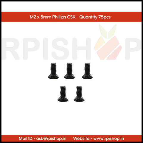 Rpi shop - Phillips Drive Countersunk (CSK) Head Screws, Micro Screws, Fully Thread, Black Oxide Finish, Machine Thread