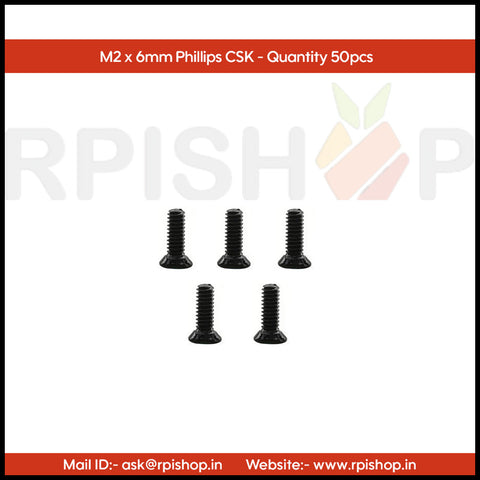 Rpi shop - Phillips Drive Countersunk (CSK) Head Screws, Micro Screws, Fully Thread, Black Oxide Finish, Machine Thread