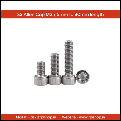 Rpi shop - M3 Stainless Steel Socket Head Cap Screws