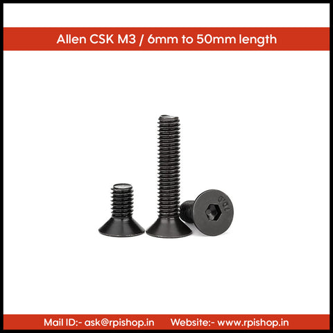 Rpi shop - M3 CSK Allen Head Screw,Countersunk Allen Screw