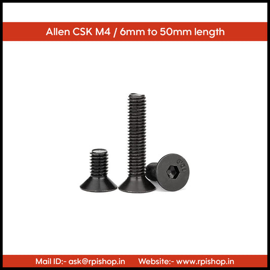 Rpi shop - M4 CSK Allen Head Screw,Countersunk Allen Screw