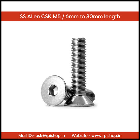 Rpi shop - M5 Stainless Steel Socket Head Countersunk (CSK) Screws