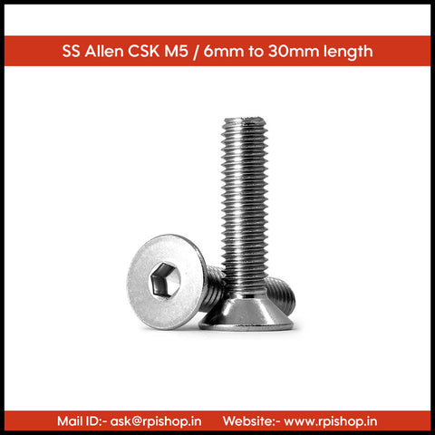 Rpi shop - M5 Stainless Steel Socket Head Countersunk (CSK) Screws