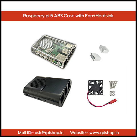 Rpi shop - Raspberry Pi 5 ABS Case With Cooling Fan and Heatsinks