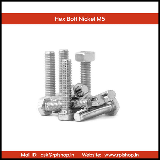 Rpi shop - M5 Hex Head Screws, Hex Head Bolt, Nickel-Coated, Machine Thread