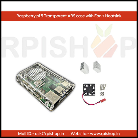 Rpi shop - Raspberry Pi 5 ABS Case With Cooling Fan and Heatsinks