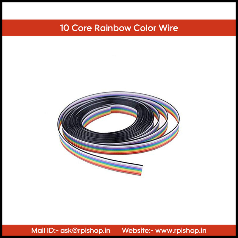 Rpi Shop - 10 Core Rainbow Color Flat Ribbon Wire