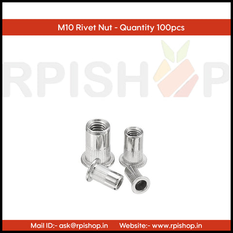 Rpi shop - Rivet Nut, Flat Head, Threaded Insert Nut