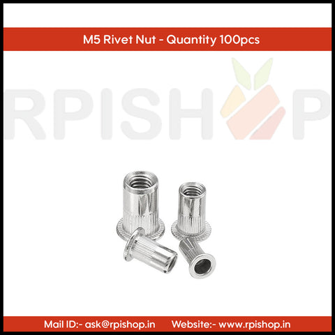 Rpi shop - Rivet Nut, Flat Head, Threaded Insert Nut